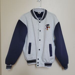 90's Vintage Disney Mickey & Co. Mouse Varsity Jacket Coat Size Large Snaps